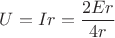 $U=Ir=\dfrac {2Er}{4r}$