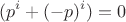$$(p^{i}+(-p)^{i})=0$$