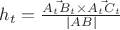 $h_t = \frac {\vec{A_tB_t} \times \vec{A_tC_t}}{|AB|}$