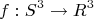 \[f:S^3  \to R^3 \]