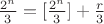 $\frac{2^n}{3}=[\frac{2^n}{3}]+\frac{r}{3}$