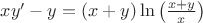 $\[xy' - y = (x + y)\ln \left( {\frac{{x + y}}{x}} \right)\]$