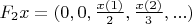 $F_2 x=(0,0,\frac{x(1)}{2},\frac{x(2)}{3},...)$