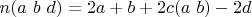 $n(a\ b\ d)=2a+b+2c(a\ b)-2d$