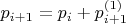 $p_{i+1}=p_{i}+p^{(1)}_{i+1}$