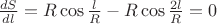 $\frac{dS}{dl}=R\cos\frac{l}{R}-R\cos\frac{2l}{R}=0$