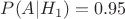 $P(A|H_1) = 0.95$