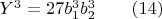 $Y^3 = 27b_1^3 b_2^3\qquad (14)$