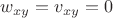 $w_{xy}=v_{xy}=0$