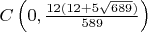 $C\left(0,\frac{12(12+5\sqrt{689})}{589}\right)$