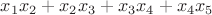 $x_1x_2+x_2x_3+x_3x_4+x_4x_5$