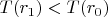 $T(r_1)<T(r_0)$