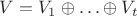 $V=V_1\oplus\ldots\oplus V_t$