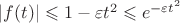 $|f(t)|\leqslant 1-\varepsilon t^2 \leqslant e^{-\varepsilon t^2}$