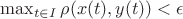 $\max_{ t\in I}\rho(x(t),y(t))<\epsilon$