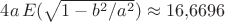 $4a\,E(\sqrt{1-b^2/a^2})\approx 16{,}6696$