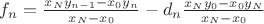$f_n=\frac{x_Ny_{n-1}-x_0y_n}{x_N-x_0} - d_n\frac{x_Ny_0-x_0y_N}{x_N-x_0}$