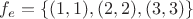 $f_e = \{ (1, 1), (2, 2), (3, 3) \}$