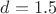 $d=1.5$