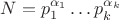 $N=p_1^{\alpha_1}\dots p_k^{\alpha_k}$