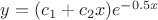 $\[y = ({c_1} + {c_2}x){e^{ - 0.5x}}\]$