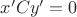 $x'Cy'=0$