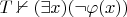 $T \nvdash (\exists x) (\neg \varphi(x))$