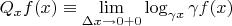 $Q_x f(x) \equiv \lim\limits_{\Delta x \to 0+0} \log_{\gamma x}{\gamma f(x)}$