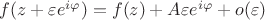 $f(z + \varepsilon e^{i \varphi}) = f(z) + A \varepsilon e^{i\varphi} + o(\varepsilon)$