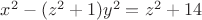 $x^2-(z^2+1)y^2=z^2+14$