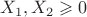 $X_1,X_2 \geqslant 0 $ $X_1,X_2 \geqslant 0 $