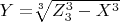 $Y=$\sqrt[3]{Z^3_3-X^3}$ $