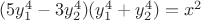 $(5 y_1^4-3 y_2^4) (y_1^4+y_2^4) = x^2$