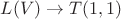 $L(V) \rightarrow T(1,1)$
