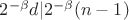 $2^{-\beta}d|2^{-\beta}(n-1)$