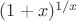 $(1+x)^{1/x}$