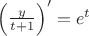 $\[\left( {\frac{y}{{t + 1}}} \right)' = {e^t}\]$