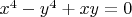 $x^4-y^4+xy=0$