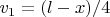 $v_1 = (l-x)/4$