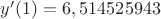 $y'(1)=6,514525943$