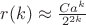 $r(k)\approx \frac{Ca^k}{2^{2k}}$