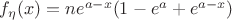$f_{\eta} (x) = ne^{a-x}(1-e^a+e^{a-x})$