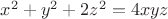 $x^2+y^2+2z^2=4xyz$