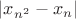 $\left\lvert x_{n^2}-x_n\right\rvert$