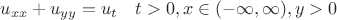 $$ u_{xx}+u_{yy}=u_t \quad t>0, x \in (-\infty, \infty), y>0 $$
