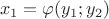 $$x_1=\varphi(y_1;y_2)$$