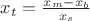 $x_t = \frac{x_m - x_b}{x_s}$