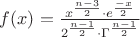 $f(x)=\frac{x^\frac{n-3}{2}\cdot e^\frac{-x}{2}}{2^\frac{n-1}{2}\cdot \Gamma^\frac{n-1}{2}}$