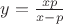 $y=\frac{xp}{x-p}$