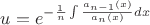 $\[u = {e^{ - \frac{1}{n}\int {\frac{{{a_{n - 1}}(x)}}{{{a_n}(x)}}dx} }}\]$